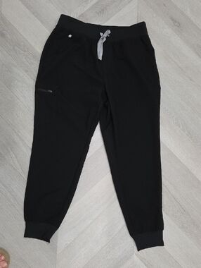 Figs Zamora Jogger Black Scrub Pants, Size Large